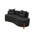 Conjunto 2 Poltronas + Sofá Curvo Orgânico Luna Boucle Pés De