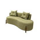 Conjunto 2 Poltronas + Sofá Curvo Orgânico Luna Boucle Verde