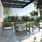 Conjunto 2 Poltronas Banco 2 Lugares Com Almofadas E Mesa Mad