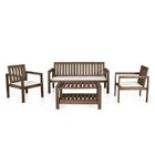 Conjunto 2 Poltronas Banco 3 Lugares Com Almofadas E Mesa Mad