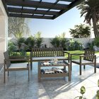 Conjunto 2 Poltronas Banco 3 Lugares Com Almofadas E Mesa Mad