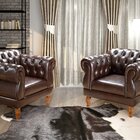 Conjunto 2 Poltronas Chesterfield Duquesa Decoração Sala Rece