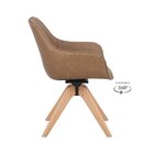 Conjunto 2 Poltronas Cíntia Giratória   Marrom Claro