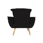 Conjunto 2 Poltronas Decorativa Opala E Puff Opala Pés Palito