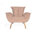 Conjunto 2 Poltronas Decorativa Opala E Puff Opala Pés Palito