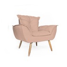 Conjunto 2 Poltronas Decorativa Opala E Puff Opala Pés Palito