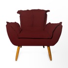 Conjunto 2 Poltronas Decorativa Opala E Puff Rendondo Pés Pal