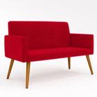 Conjunto 2 Poltronas Decorativas 1namoradeira Suede Vermelho