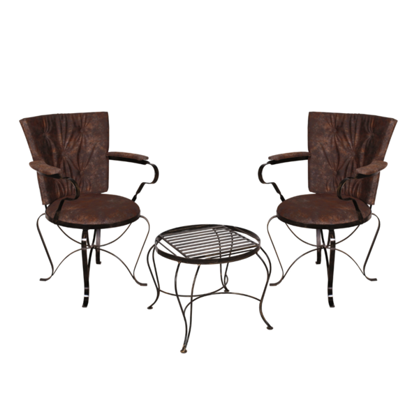 Conjunto 2 Poltronas Decorativas E Mesa De Centro Com Tampo E