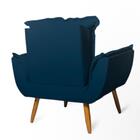 Conjunto 2 Poltronas Decorativas Opala Suede Azul Marinho