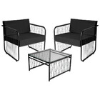 Conjunto 2 Poltronas E 1 Mesa De Centro Córdova Em Aço Carbon