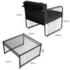 Conjunto 2 Poltronas E 1 Mesa De Centro Córdova Em Aço Carbon