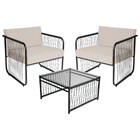 Conjunto 2 Poltronas E 1 Mesa De Centro Córdova Em Aço Carbon