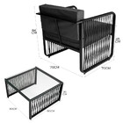 Conjunto 2 Poltronas E 1 Mesa De Centro Santiago Em Alumínio