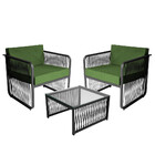 Conjunto 2 Poltronas E 1 Mesa De Centro Santiago Em Alumínio