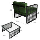 Conjunto 2 Poltronas E 1 Mesa De Centro Santiago Em Alumínio