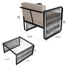 Conjunto 2 Poltronas E 1 Mesa De Centro Santiago Em Alumínio