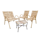 Conjunto 2 Poltronas E 1 Namoradeira Mesa Centro Area Externa