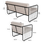 Conjunto 2 Poltronas E 1 Namoradeira Para Sala De Estar Córdo