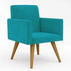 Conjunto 2 Poltronas E 1 Namoradeira Pés Palito Azul Tifany