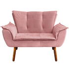 Conjunto 2 Poltronas E 1 Namoradeira Pés Palito Charger Suede