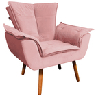 Conjunto 2 Poltronas E 1 Namoradeira Pés Palito Charger Suede