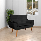 Conjunto 2 Poltronas E 1 Namoradeira Pés Palito Charger Suede