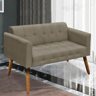 Conjunto 2 Poltronas E 1 Namoradeira Pés Palito Karen Suede N