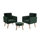 Conjunto 2 Poltronas E 1 Puff Dallas  Maserati Verde