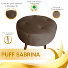 Conjunto 2 Poltronas E 1 Puff Sabrina Em Veludo Marrom Chocol