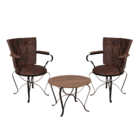 Conjunto 2 Poltronas Estofadas Decorativas E Mesa De Centro P