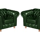 Conjunto 2 Poltronas Luis Xv Chesterfield Vintage Molas Ensac