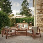 Conjunto 2 Poltronas para Jardim Madeira com Braço Oasis Marrom Naterial