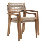 Conjunto 2 Poltronas para Jardim Madeira e Corda com Braço Oasis Marrom Naterial