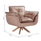 Conjunto 2 Poltronas Opalla Base Giratória Madeira Tecido Vel