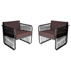 Conjunto 2 Poltronas Para Área Externa Santiago Em Alumínio E