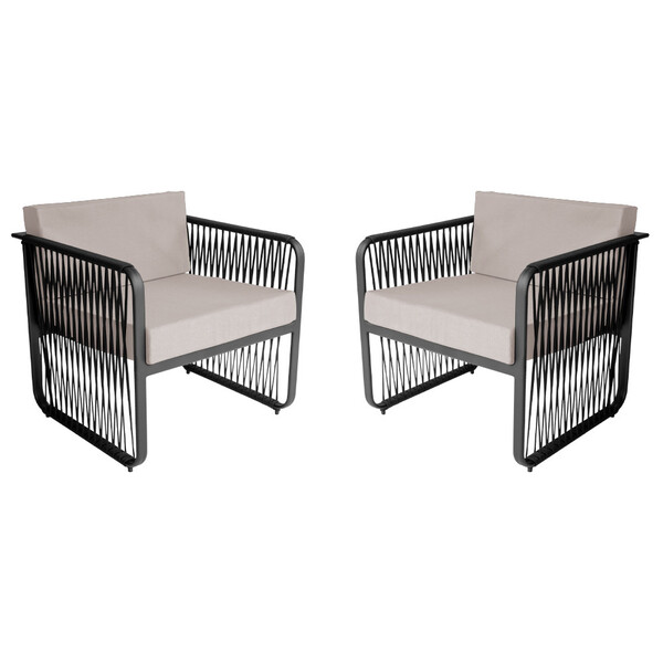 Conjunto 2 Poltronas Para Área Externa Santiago Em Alumínio E