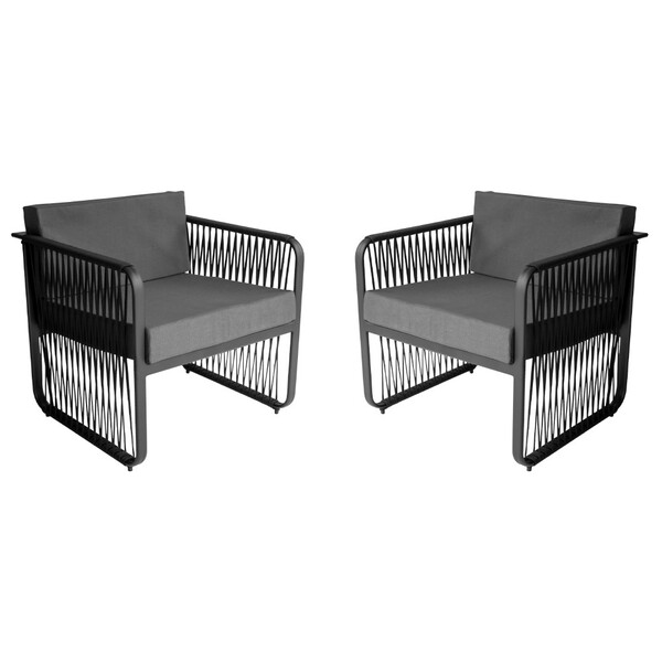 Conjunto 2 Poltronas Para Área Externa Santiago Em Alumínio E