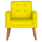Conjunto 2 Poltronas Para Sala Decorativa Dubay Suede Amarelo