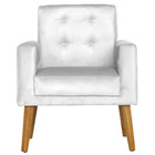 Conjunto 2 Poltronas Para Sala Decorativa Dubay Suede Branco