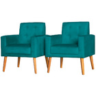 Conjunto 2 Poltronas Para Sala Decorativa Dubay Suede Verde Á
