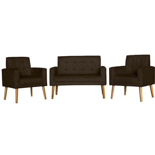 Conjunto 2 Poltronas Para Sala Decorativa E Namoradeira Dubay