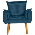 Conjunto 2 Poltronas Para Sala Decorativa Opala Suede Azul Cl