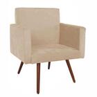 Conjunto 2 Poltronas Para Sala Pés Palito Bege