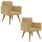 Conjunto 2 Poltronas Para Sala Pés Palito Cappuccino