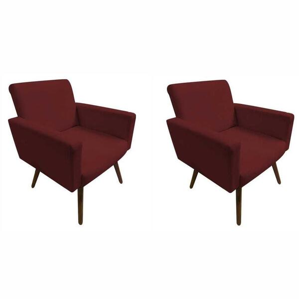 Conjunto 2 Poltronas Para Sala Pés Palito Marsala