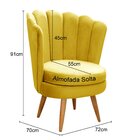 Conjunto 2 Poltronas Pétala Cadeiras Decorativas Flor Amarelo