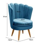 Conjunto 2 Poltronas Pétala Cadeiras Decorativas Flor Azul