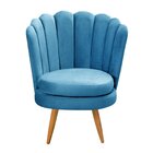 Conjunto 2 Poltronas Pétala Cadeiras Decorativas Flor Azul