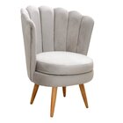 Conjunto 2 Poltronas Pétala Cadeiras Decorativas Flor Bege Cl